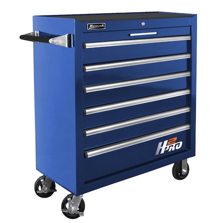 Homak 36in H2Pro Series 6 Drawer Roller Cabinet - Blue BL04036061
